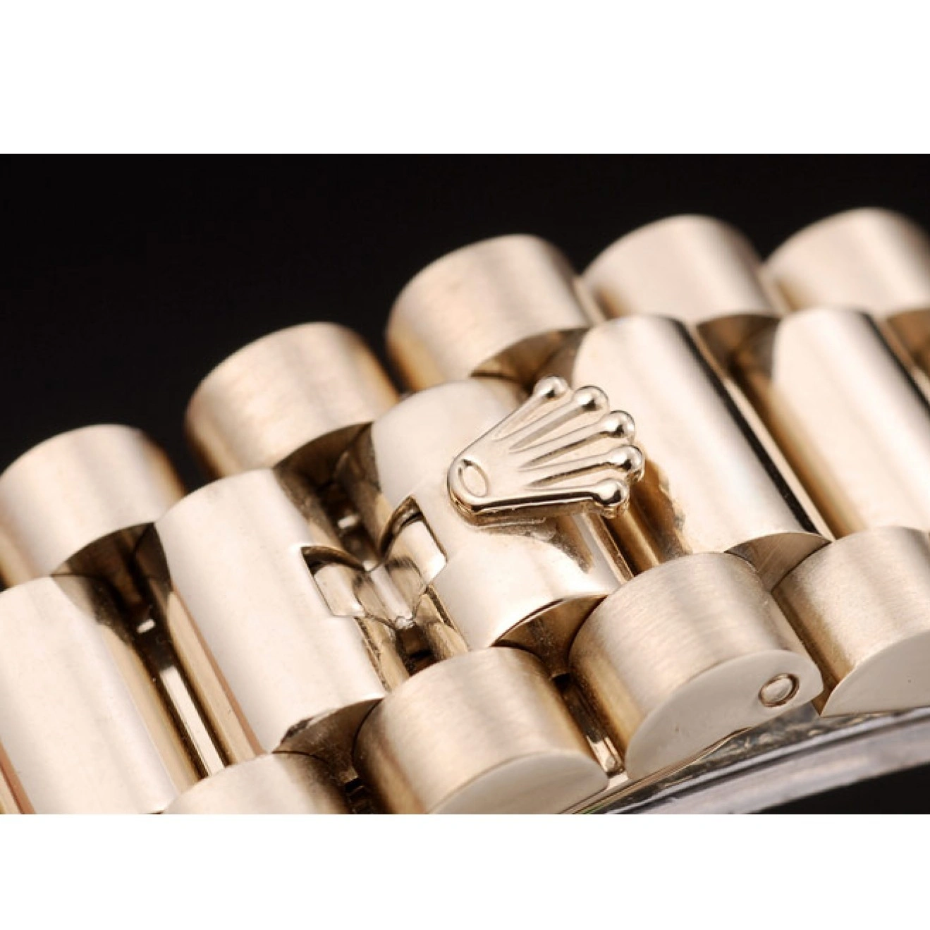 Aaa fake watches Dial 41980 Stainless Patterned Rolex Steel Strap DayDate Gold Black 1028